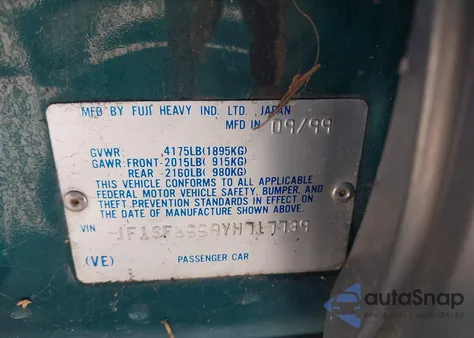 2000 Subaru Forester S from USA, damaged, VIN JF1SF6559YH717739